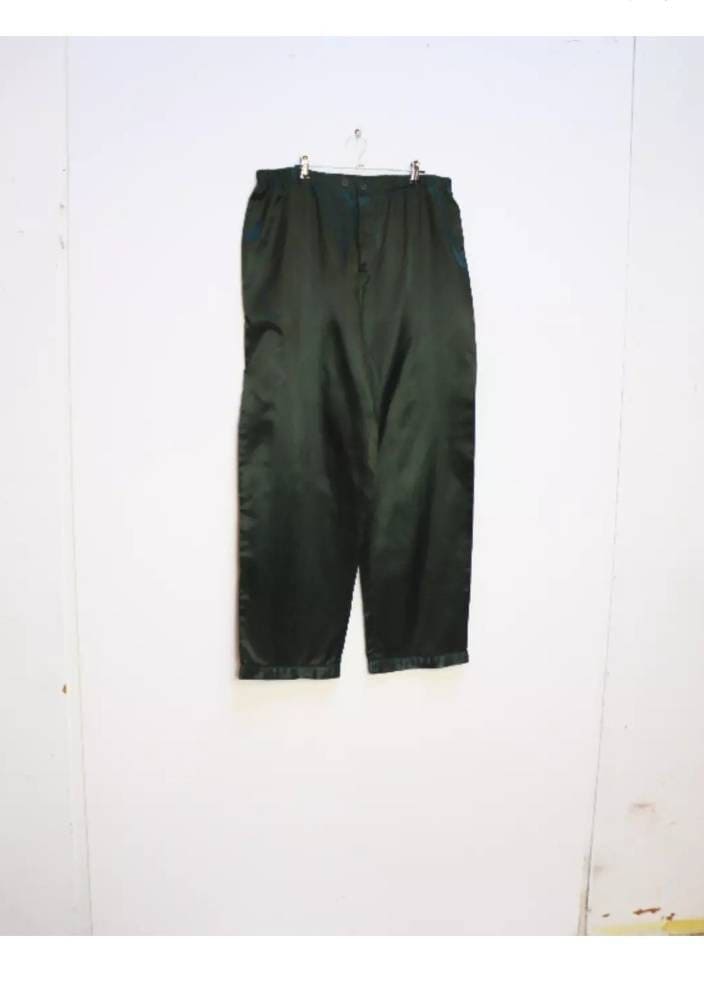 Satin Pyjama Bottoms Vintage Hose Grün Xl Dunkelgrüne Damen von MarmaladeVintageCo