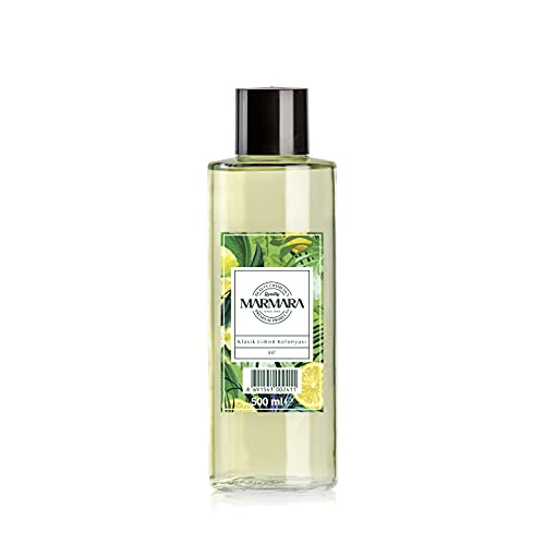 MARMARA Limon Kolonya 80° 500ml Splash Glasflasche | Eau de Cologne | After Shave | Rasierwasser | Zitronenduft | Kölnischwasser | Classik Lemon Duftwasser für Damen und Herren - von Marmara