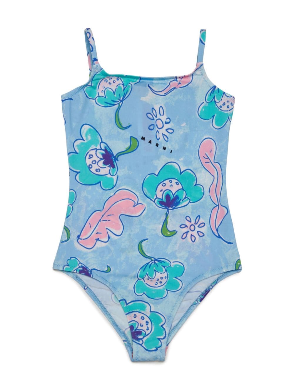 Marni Kids Badeanzug mit Blumen-Print - Blau von Marni Kids