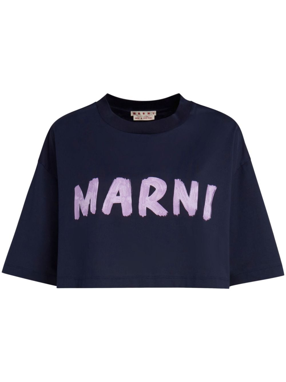 Marni Cropped-T-Shirt mit Logo - Blau von Marni