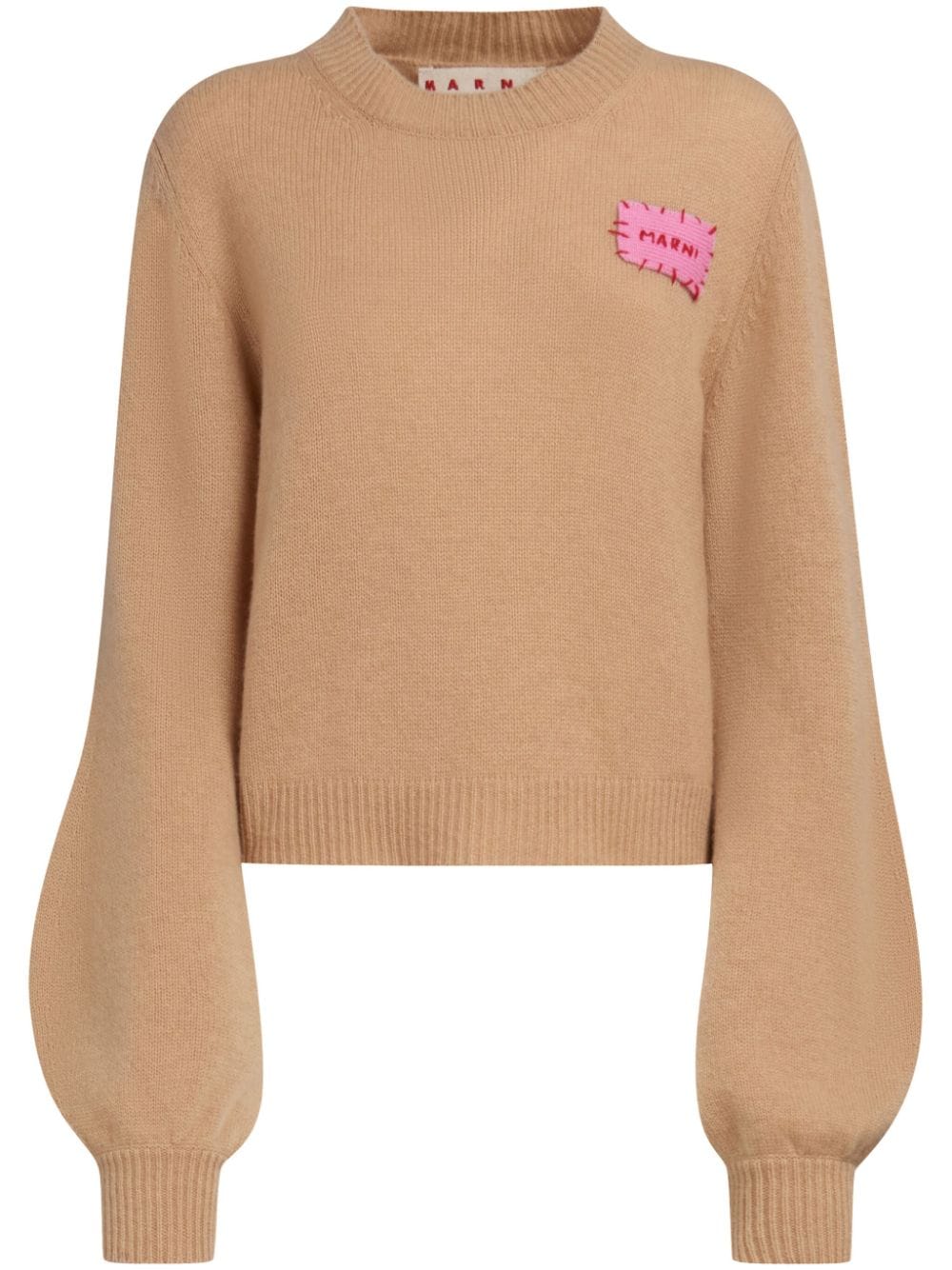 Marni Kaschmirpullover mit Logo-Patch - Braun von Marni