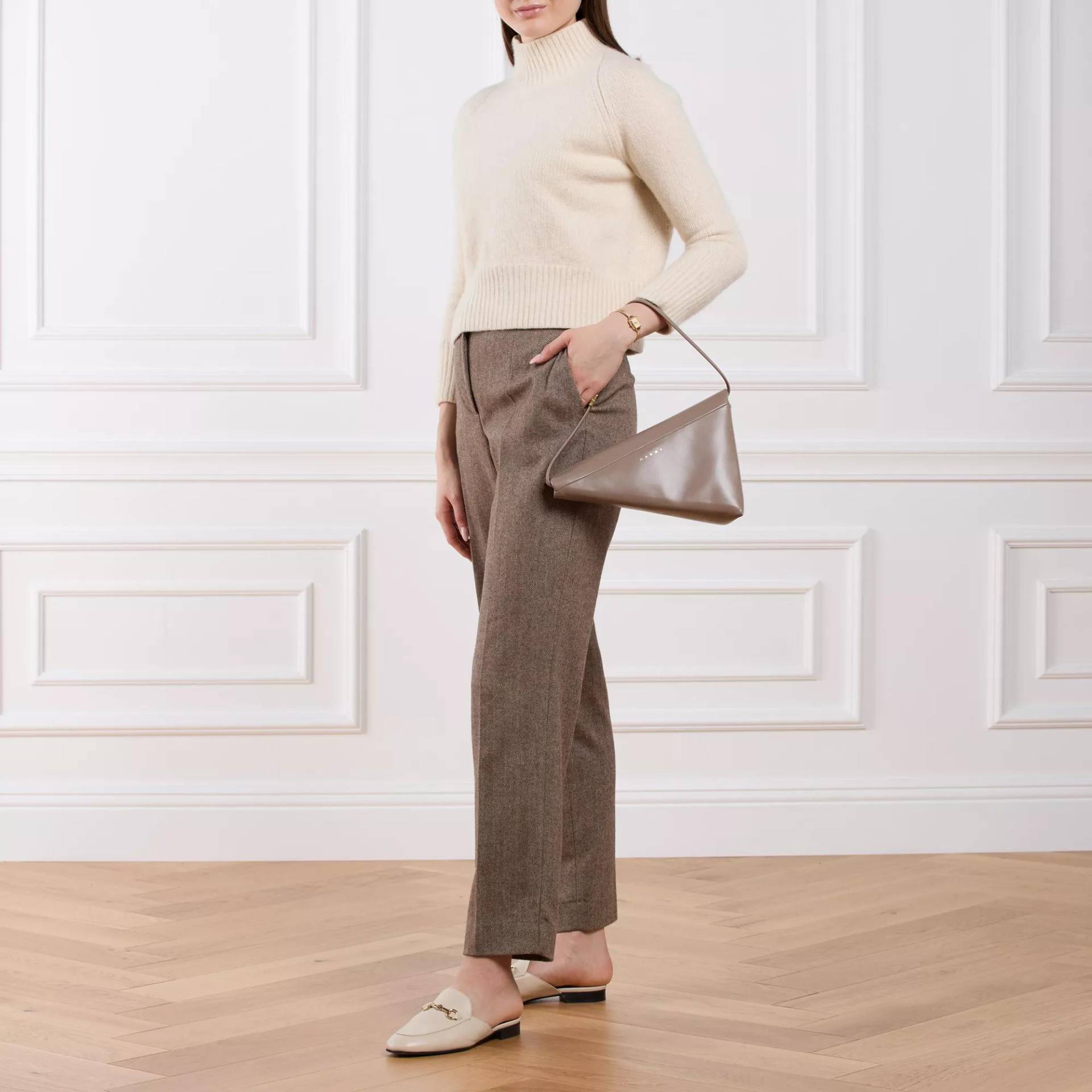 Marni Pochettes - Prisma Triangle Bag - Gr. unisize - in Taupe - für Damen von Marni