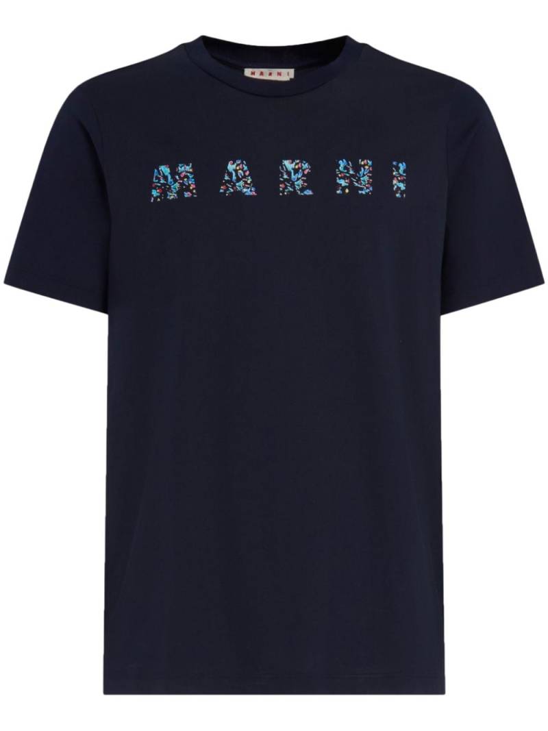 Marni T-Shirt mit Logo-Print - Blau von Marni