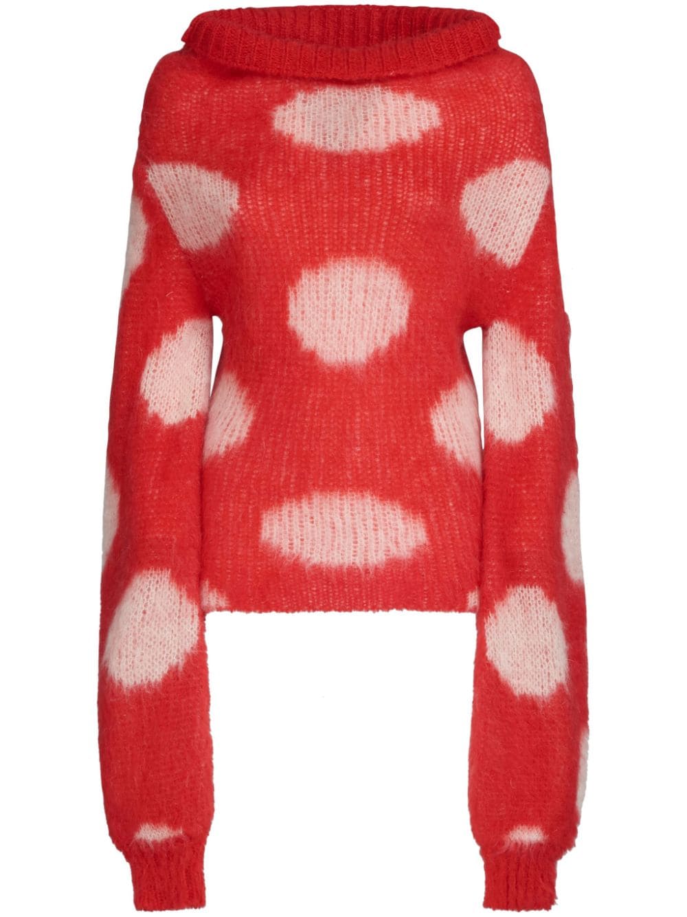 Marni Intarsien-Pullover mit Polka Dots - Rot von Marni