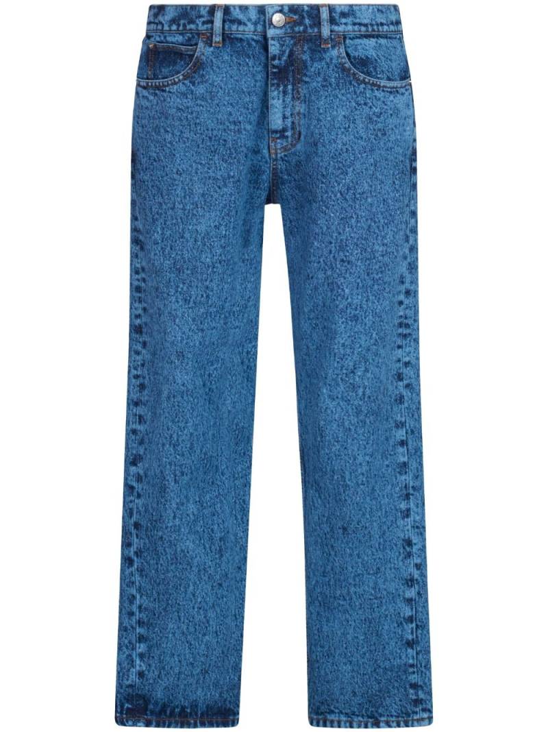 Marni Gerade Jeans mit Marmor-Print - Blau von Marni