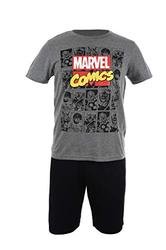 Marvel Avengers Herren Kurz Pyjama Schlafanzug (Grau,M) von Marvel