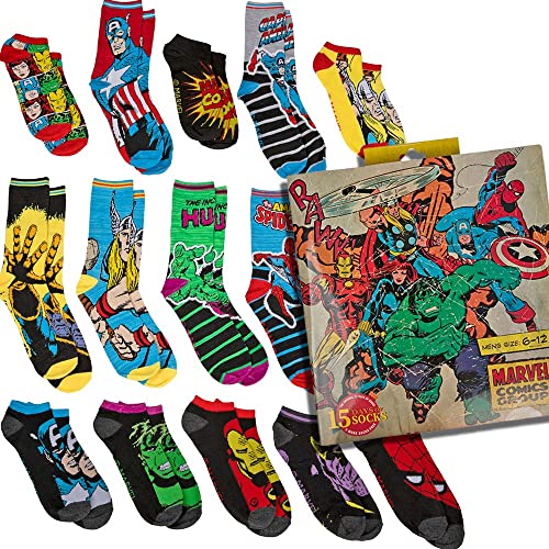 Marvel 15 Days of Socks (7 Crew und 8 Low Cut Socks) von Marvel