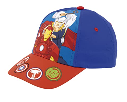 Marvel Avengers Hut für Jungen, Verstellbare Kappe, Iron Man Thor Design, Sommermütze Jungen, Geschenk für Jungen - Blau von Marvel