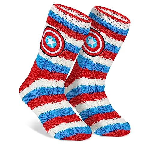 Marvel Kuschelsocken Herren Avengers Winter Socken Jungen Teenager Anti-Rutsch (Mehrfarbig) von Marvel