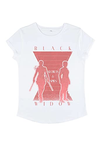 Marvel Damen Black Widow Spy Secrets Women's Rolled Sleeve T-shirt, Weiß, M von Marvel