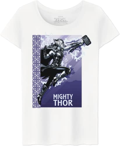 Marvel Damen Wotlatmts009 T-Shirt, weiß, XXL von Marvel