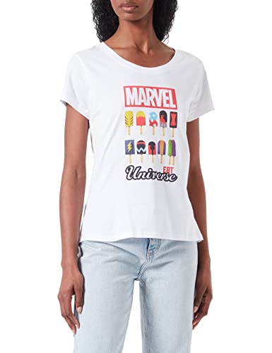 Marvel Damen womarcots032 T-Shirt, weiß, M von Marvel