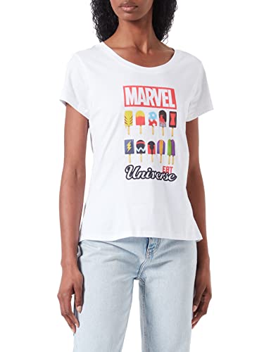 Marvel Damen womarcots032 T-Shirt, weiß, XXL von Marvel