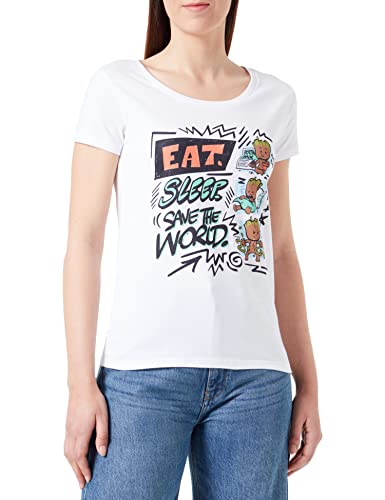 Marvel Damen womarcots033 T-Shirt, weiß, M von Marvel