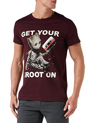 Marvel Herren Baby Groot T-Shirt, rot, S von Marvel