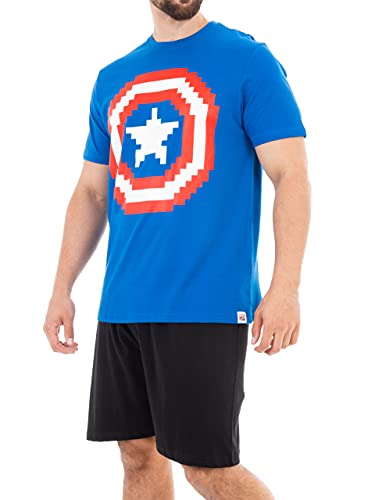 Marvel Herren Captain America Schlafanzuge Blau Size Medium von Marvel