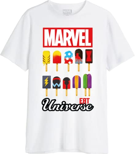 Marvel Herren Memarcots288 T-Shirt, weiß, XS von Marvel