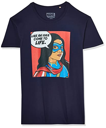 Marvel Herren uxmissmts002 T-Shirt, Marineblau, XS von Marvel