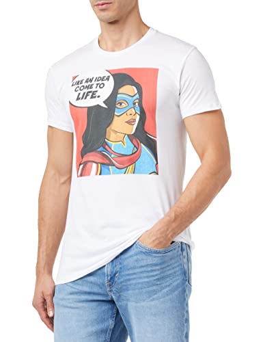 Marvel Herren uxmissmts002 T-Shirt, weiß, 56 von Marvel