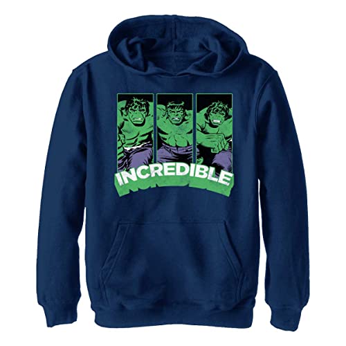 Marvel Jungen Avengers Classic Superunglaublicher Kapuzenpulli, Heather Navy, L von Marvel