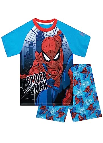 Marvel Spiderman Pyjamas für Jungen | Spider-Man Jungen Kurzpyjamas | 128 | Offizielles Spiderman Merchandise von Marvel