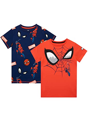 Marvel Jungen Spider-Man T-Shirt 2er Packung Tageskleidung für Kinder Mehrfarbig 122 von Marvel