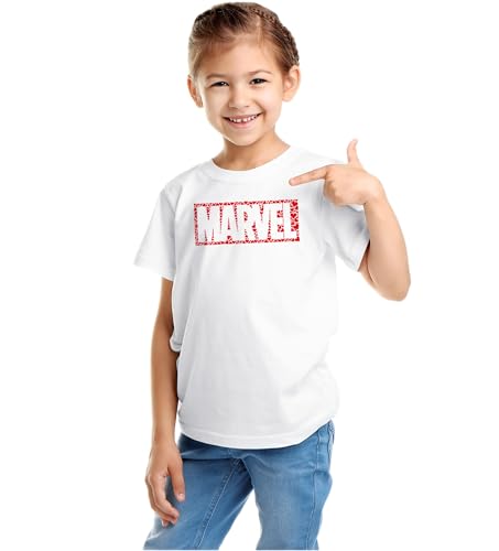 Marvel Mädchen Gimarcots182 T-Shirt, weiß, 6 Jahre von Marvel