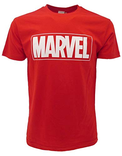 Marvel Original T-Shirt Rot Offizielles Produkt Logo Schriftzug Shirt T-Shirt Comics (XS) von Marvel