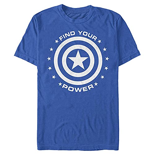 Marvel Unisex Avengers Classic Captain Power Organic Short Sleeve T-shirt, Hellblau, S von Marvel