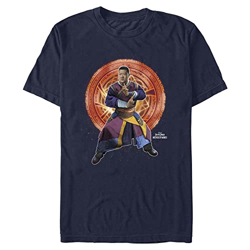 Marvel Unisex Doctor Strange in The Multiverse Of Madness Wong Hero Style Organic Short Sleeve T-shirt, Navy Blau, L von Marvel