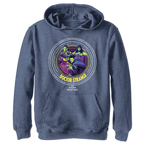 Marvel Unisex Kinder Runes Badge Hoodie, Marineblau Heather, M von Marvel