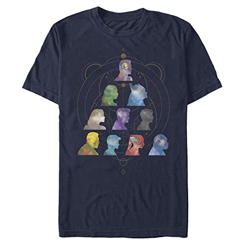 Marvel Unisex The Eternals-Silhouette Heads Organic Short Sleeve T-Shirt, Navy Blue, M von Marvel