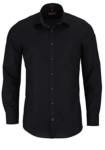 Marvelis Hemd Body Fit schwarz mit Teilungsnaht - 6798.64.68, Kragenweite / Größe:43 / XL von Marvelis