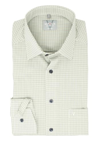 Marvelis Herren Businesshemd Comfort Fit Kent Kragen Langarm Kariert Olive, Kragenweite:44 Marvelis Herren Businesshemd Comfort Fit Kent Kragen Langarm Kariert Olive, Kragenweite:44 von Marvelis