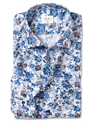 Marvelis Herren Oberhemd Langarm Non-Iron-Modern-Fit,Einfarbig,13 New Kent,blau 15,41 Marvelis Herren Oberhemd Langarm Non-Iron-Modern-Fit,Einfarbig,13 New Kent,blau 15,41 von Marvelis