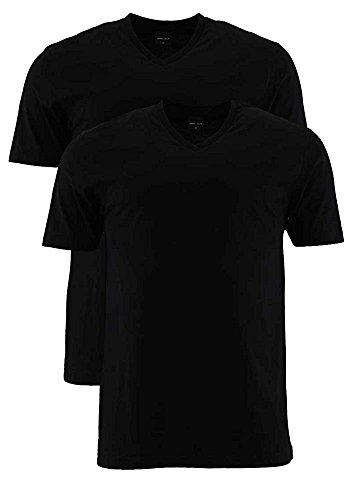 MARVELIS T-Shirt Doppelpack V-Ausschnitt Uni schwarz 2817/12/68, Schwarz, X4L von Marvelis