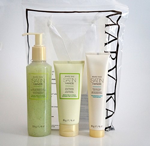 Mary Kay Satin Hands Set White Tea & Citrus Verwöhnset für die Hände enthält protecting softener(Pflegebalsam) 60g, shea scrub (Shea Peeling) 220g, Hand Cream(pflegende shea creme) 85g von Mary Kay