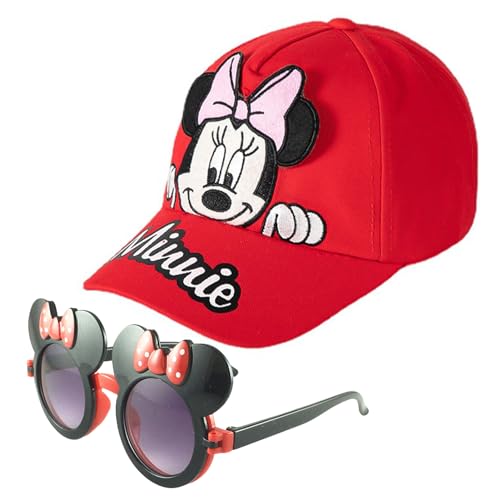 Cartoon Baseballmütze für Mädchen, Niedliche Baseballmütze mit Maus-Muster, Baseball Cap, Anime Kappe, Sonnenhut für Outdoor Sports（Rot） von Marypaty