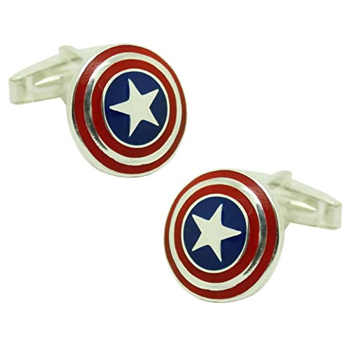 MasGemelos Manschettenknöpfe Captain America, 925er Sterlingsilber, Cufflinks von MasGemelos