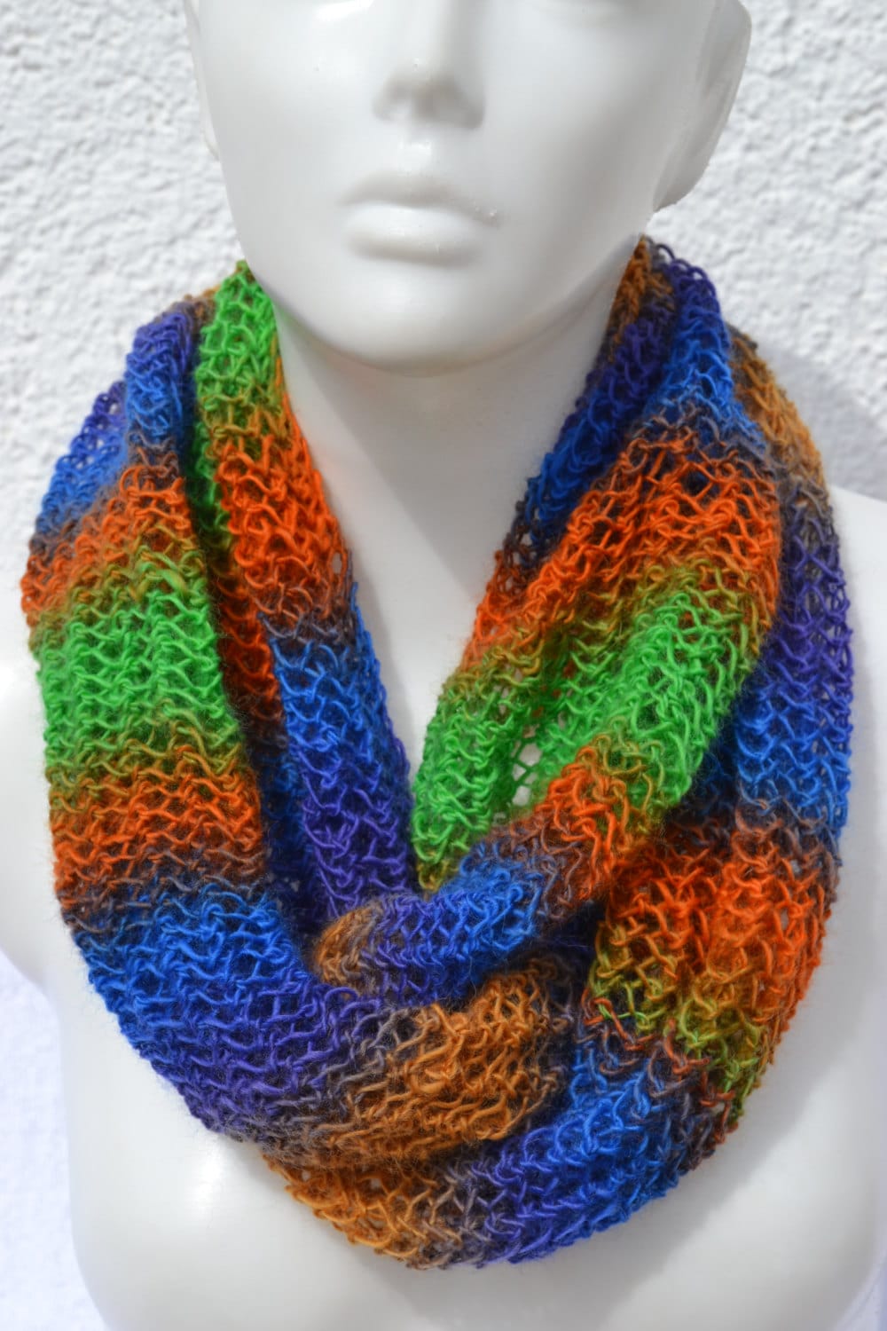 Loop Schlauchschal Schal Loopschal Rundschal Halswärmer Bunt Gestreift Gestrickt Handgestrickt Für Damen, Herren Und Kinder von Masche21