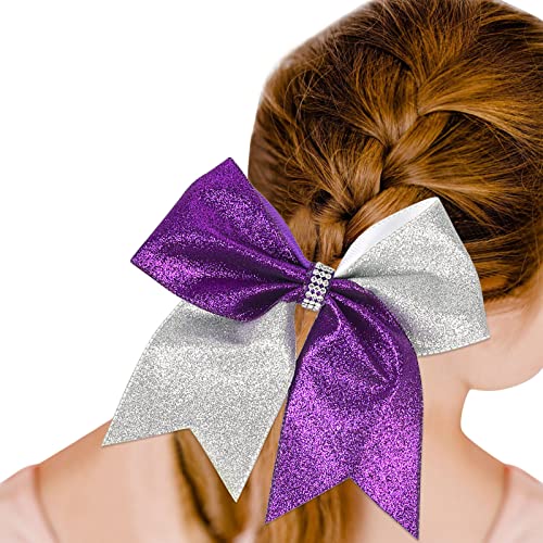 1 STÜCK Haargummis Gradient Pailletten Bowknot Kopfschmuck Seile Dekorationen Kopfschmuck Dekoration Haargummis Für Mädchen Stirnbänder Damen Glitzer (Dark Purple, One Size) von Mashaouyo