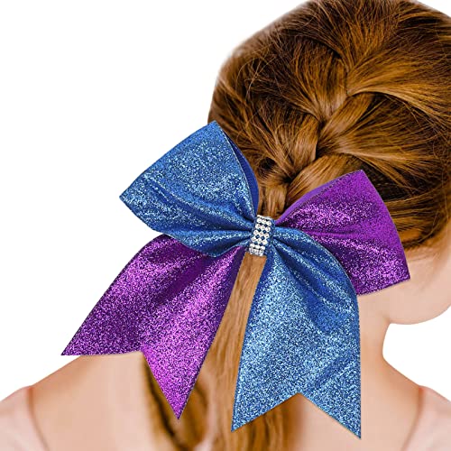 1 STÜCK Haargummis Gradient Pailletten Bowknot Kopfschmuck Seile Dekorationen Kopfschmuck Dekoration Haargummis Für Mädchen Stirnbänder Damen Glitzer (Purple, One Size) von Mashaouyo