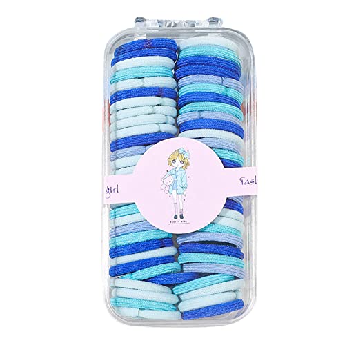 60 Stück Mädchen bunte elastische Haarbänder Kinder Pferdeschwanz Gummi Zubehör Sportanzug Damen Winter (Blue, One Size) von Mashaouyo