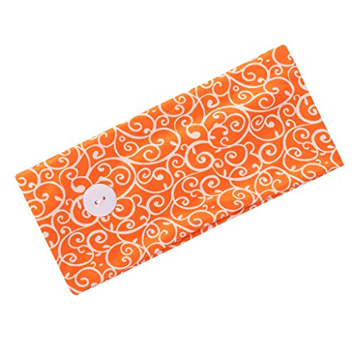 Bedruckte Kopfohr mit Haarband und Knopfschutzhalter Gesicht Wrap Headband Headband Stirnband Laufen Herren Winter (Orange, One Size) von Mashaouyo