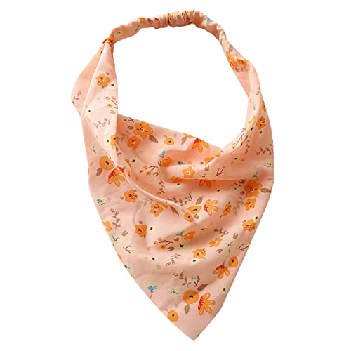 Blumenhaarbandanas Kopftuch Frauen Bandana Print Haarschal Dreieck Haartuch mit Krawatten Kopftuch Armband Herren (J, One Size) von Mashaouyo