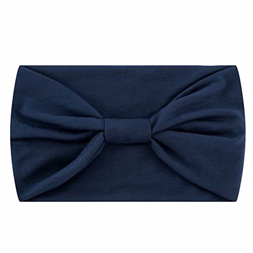 Breite Stirnbänder für Frauen schwarz Headwrap Boho afrikanischen Yoga Turban einfarbig Stirnband Damen Winter Gelb (Navy, One Size) von Mashaouyo