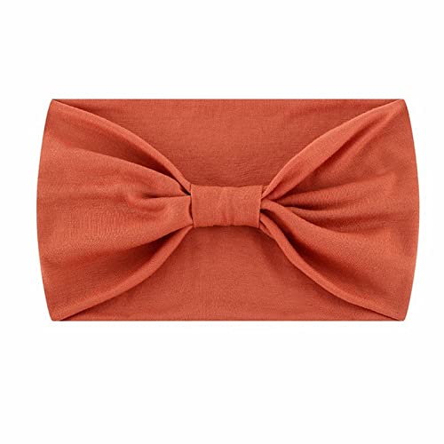 Breite Stirnbänder für Frauen schwarz Headwrap Boho afrikanischen Yoga Turban einfarbig Stirnband Damen Winter Gelb (Orange, One Size) von Mashaouyo