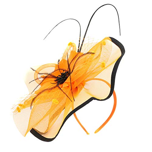 Faschingspartys Hochzeiten Teehut Cocktail Clip Mädchen Haare Frauen Haarbügel Haarreif Sportanzug Damen (Orange, One Size) von Mashaouyo