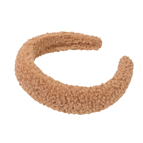 Lammwoll-Fleece-Stirnband, geknotetes Stirnband, Haarschmuck, Waschstirnband Laufzubehör Damen (Brown, One Size) von Mashaouyo