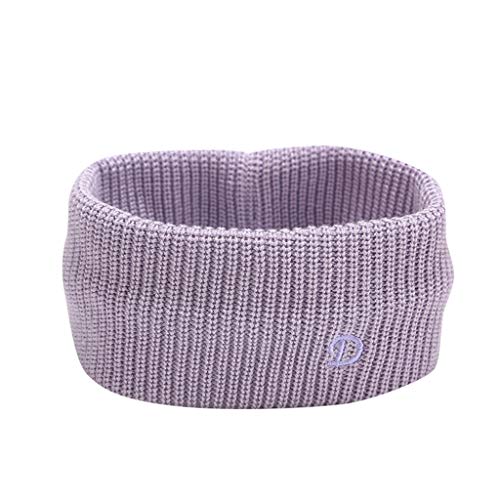 Männer und Frauen D Brief elastischer gestrickter Kopf Brustband sweet Girls Sport Haarband Stirnband Ohrenwärmer Herren (Purple, One size) von Mashaouyo